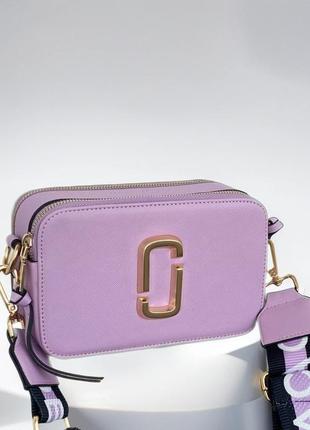 Модная универсальная сумочка клатч для девушки mark jacobs брендовая сумка марк джейкобc кожаная фиолетовая
