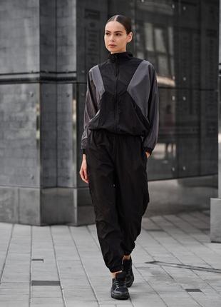 Жіночий костюм staff retro black & gray oversize