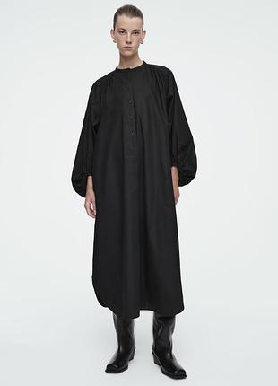 Хлопковая сумка миди с рукавами фонариками cos 1266873001