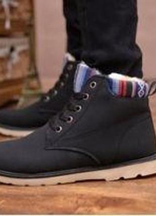 Зимние черные ботинки мужские - d104903 фото