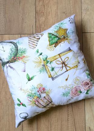 Подушка baby textile новорічна 35х35 см білий