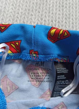 Дитячі штанці h&m штани супермен для новонародженого хлопчика малюка3 фото