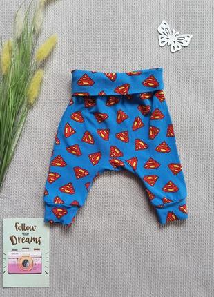 Дитячі штанці h&m штани супермен для новонародженого хлопчика малюка1 фото