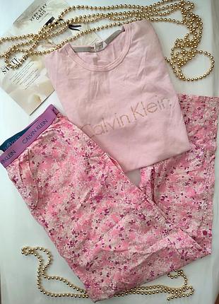 Calvin klein s m 36 38 пижама комплект футболка штаны
