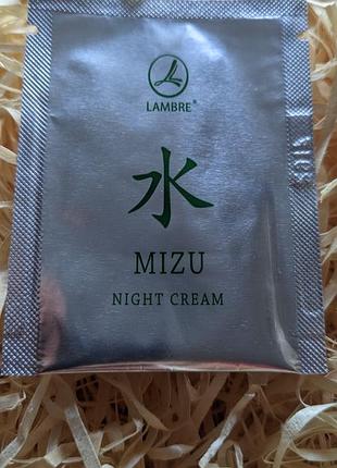Ночной крем для лица mizu night cream lambre тестер