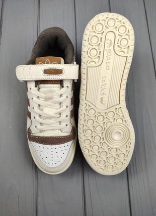 Кроссовки adidas forum low beige chocolate5 фото