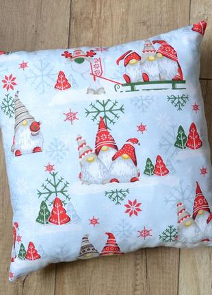 Подушка baby textile новорічна громи на блакитному 35х35 см