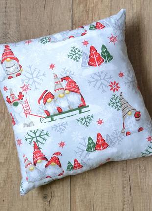 Подушка baby textile новорічна громи на сірому 35х35 см