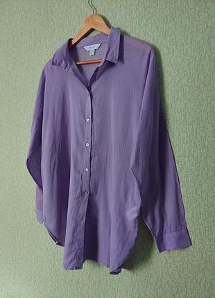 Хлопковая женская рубашка лавандового цвета