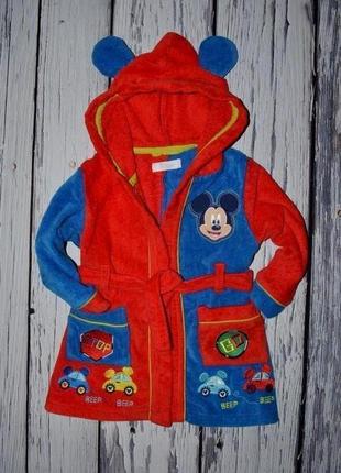 1 - 2 р 80-86 см фірмовий яскравий натуральний дитячий халат міккі маус mikkie mouse дісней disney