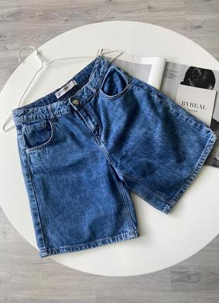 Denim co синие джинсовые шорты бермуды плотные