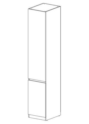 Пенал дверці 2 шт, полиці 4 шт. без ручок. з цоколем + опора м6. лдсп - дуб крафт золотий
