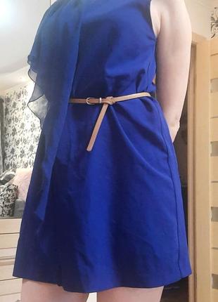 Праздничное платье насыщено синего цвета zara, l1 фото