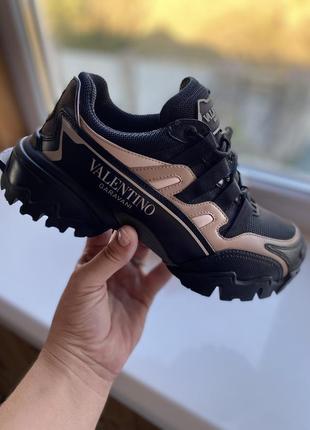 Кроссовки valentino caravani climbers черного цвета, 36 р.