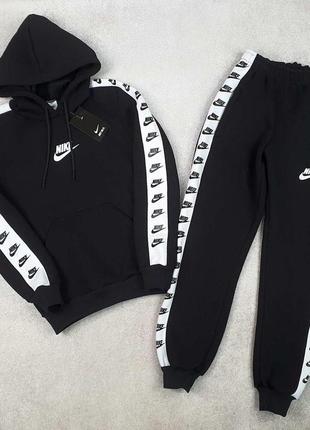 Спортивний костюм nike фліс на хлопчика підлітка, підлітковий утеплений комплект nike худі та штани 10-16 л