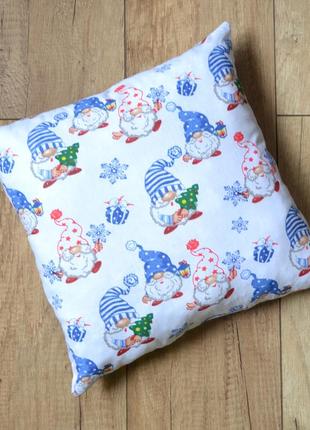 Подушка baby textile новорічна гноми 35х35 см білий