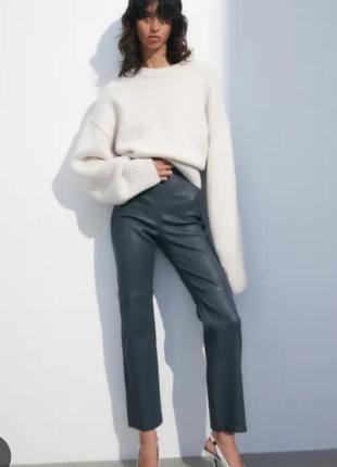 Новые 100% кожа кожаные брюки штаны h&m , оригинал (cos arket zara sandro massimo dutti ganni