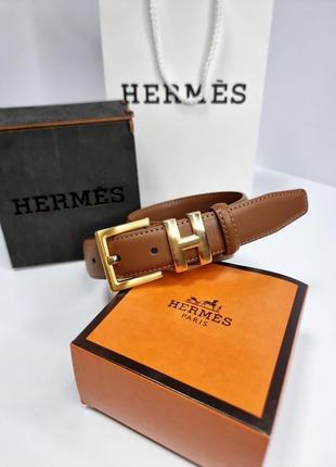 Жіночий шкіряний ремінь в стилі hermes