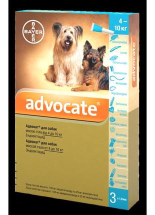 Advocate адвокат краплі для собак, від зовнішніх і внутрішніх паразитів (bayer), від 4-10 кг
