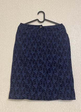 Laura ashley пряма джинсова спідниця синя р. xs-s