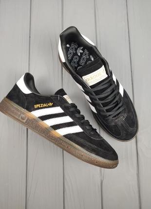 Кроссовки adidas handball spezial black white2 фото