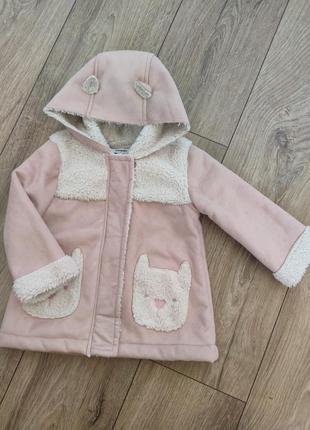 Демісезонна куртка/ пальто піж замш для дівчинки 18-24 міс/ 86-92, george