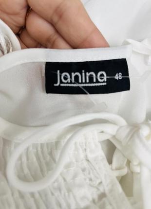 Блузка блуза нарядная біла довгий рукав  р54 бренд "janina"8 фото
