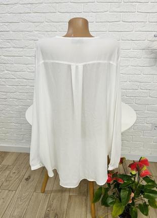 Блузка блуза нарядная біла довгий рукав  р54 бренд "janina"2 фото