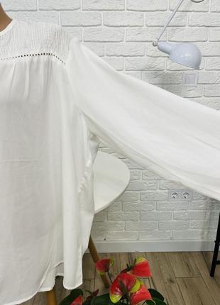 Блузка блуза нарядная біла довгий рукав  р54 бренд "janina"4 фото
