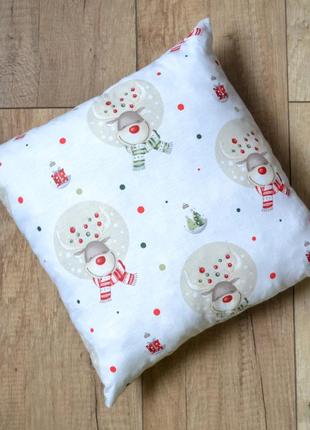 Подушка baby textile новорічна 35х35 см білий