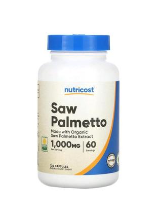 Nutricost екстракт сереноя 500 мг — 120 капсул/сша, чоловічі здоров'я2 фото