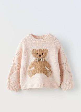 Вязаный свечер мишка zara