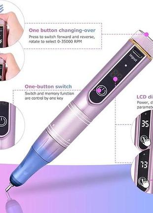 Витрина! электрические пилочки для ногтей evilto аккумуляторная с жк-дисплеем и 12...