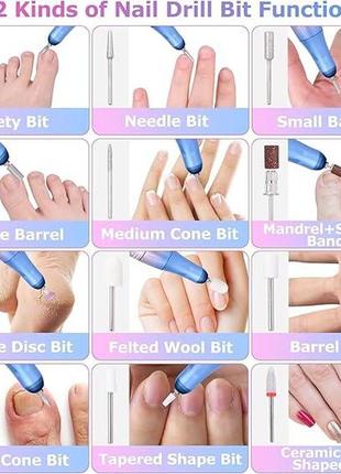 Витрина! электрические пилочки для ногтей evilto аккумуляторная с жк-дисплеем и 12...