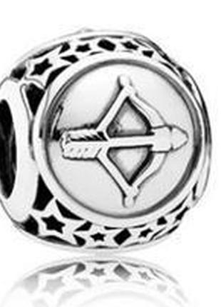 Серебряный шарм pandora  "стрелец"