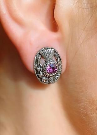 Рідкісні вінтажні кліпси "чортополох"