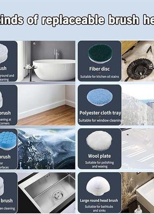 Электрический скруббер для чистки беспроводной mglsdeet 9 в 1 еспроводная портативная...