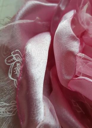 Нежный цветок брошка розовая 21 см.8 фото