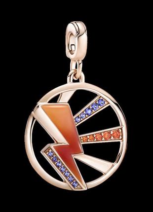 Серебряный шарм медальон "зажги меня"для браслетов пандора ми