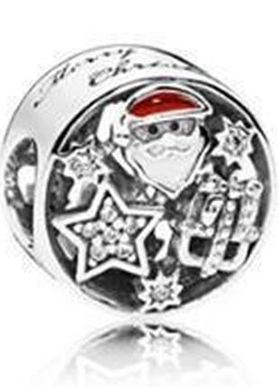 Серебряный шарм pandora  "рождественская радость" 796364cz