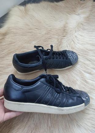 Adidas superstar жіночі шкіряні кросівки з металевим носком