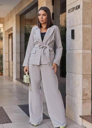 Костюм жіночий двойка ( піджак і штани) льон габардин сі — 2028