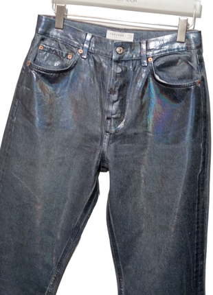 Трендовые брюки джинсы прямые, с напылением.2 фото