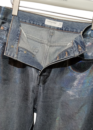 Трендовые брюки джинсы прямые, с напылением.5 фото