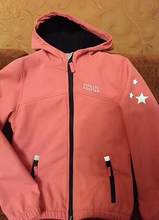 Куртка осенняя softshell на флисе р 140.