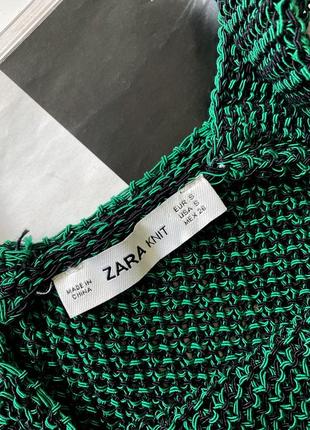 Zara зелений вʼязаний топ майка4 фото