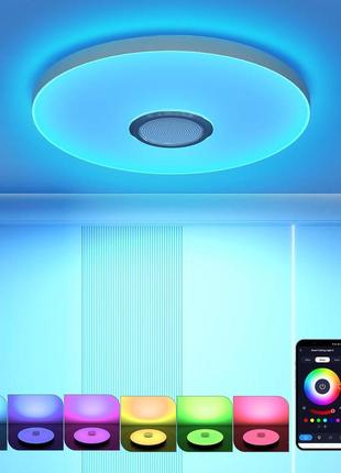 Светодиодный потолочный светильник otren rgb с bluetooth-динамиком 36 вт, 3600 лм 30см