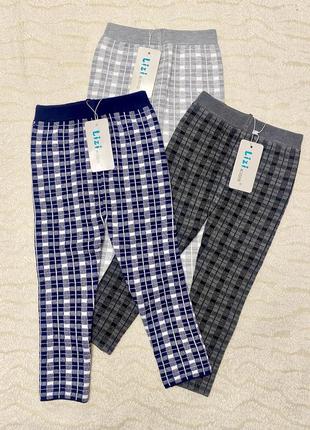 Дитячі теплі лосини трикотажна вʼязка на дівчинку lizi kids 92-122