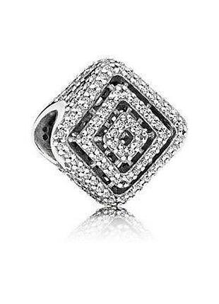 Серебряный шарм pandora  "геометрические линии" 796211cz