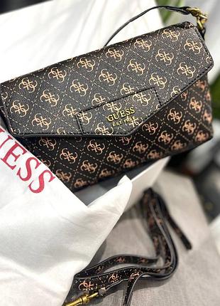 828831👑сумочка guess в искусственной коже шоколад качество люкс